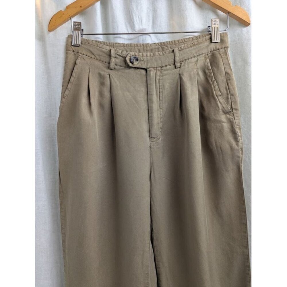 Thread Supply women's small brown chino style pants, wide leg high rise B11 - Picture 2 of 9